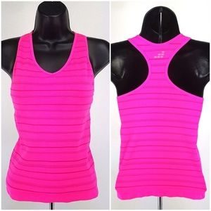 BCG Workout Tank Top Hot Pink Racer Back Shelf Bra